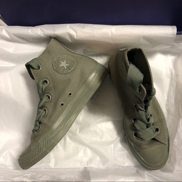converse high tops olive green